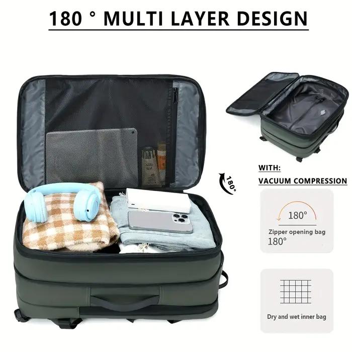 Nouveau sac à dos d'expansion de grande capacité à compression sous vide, sac à dos de voyage, sac d