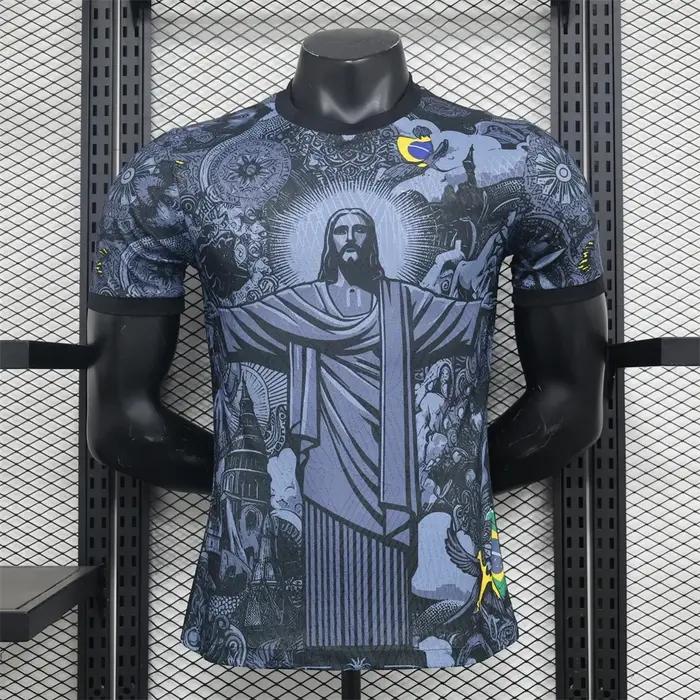 Haut d'entraînement de Football d'été, édition spéciale brésilienne, maillot de Football jésus noir
