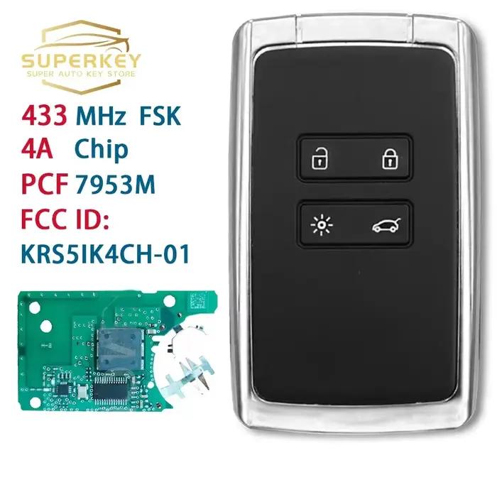 SUPERKEY KR5IK4CH-01 clé intelligente sans clé PCF7953M 4A puce 434Mhz pour 2016 2017 2018 2019 Rena
