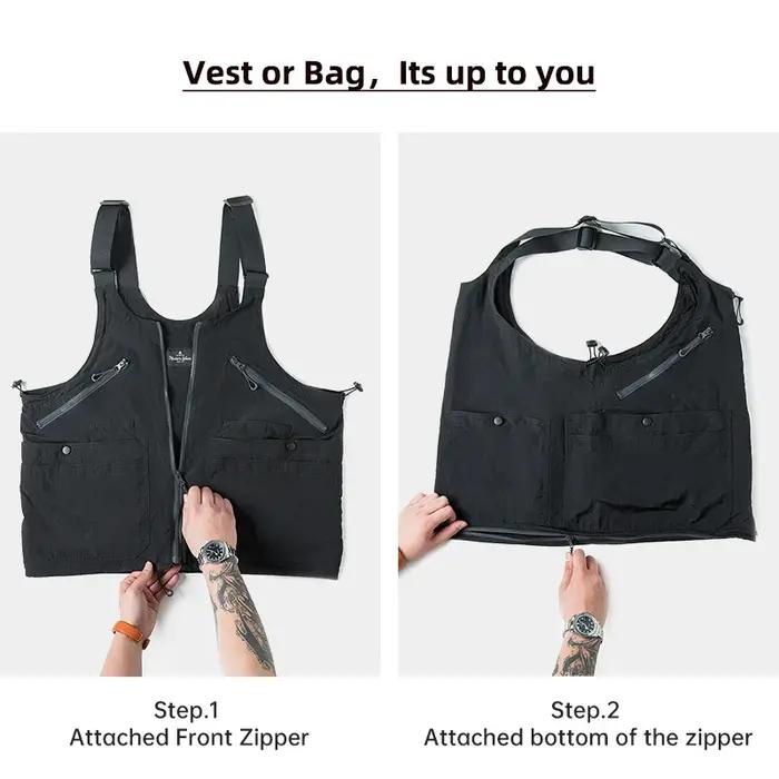 Maden-Sac de travail rétro multi-poches pour hommes, manteau en fibre de nylon, sac fonctionnel pour