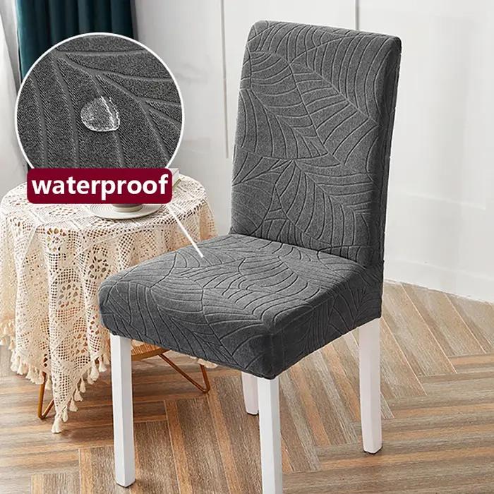 Housse de chaise Jacquard imperméable, extensible, protection de chaise de salle à manger, pour cuis
