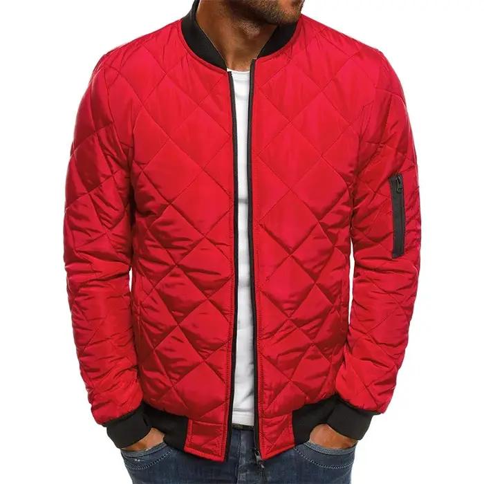 Veste d'hiver légère pressée en maille pour homme, col de Baseball, Vintage, vol décontracté, manche