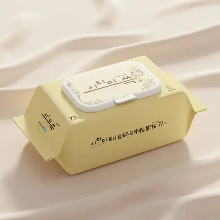 Lingettes bébé hypoallergéniques Shicimi Honey Wet Premium pour peaux sensibles changement nettoyage visage mains nouveau-né sorties voyages