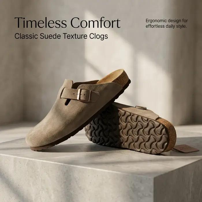 Chaussures en daim et liège pour hommes et femmes, design célèbre, sangles réglables, soutien de la