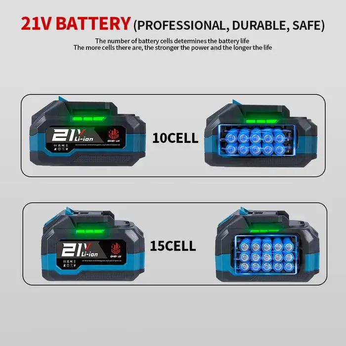 ONEVAN 21V batterie au Lithium 928VF 29900mAh 588VF 22900mAh indicateur de capacité Rechargeable pou