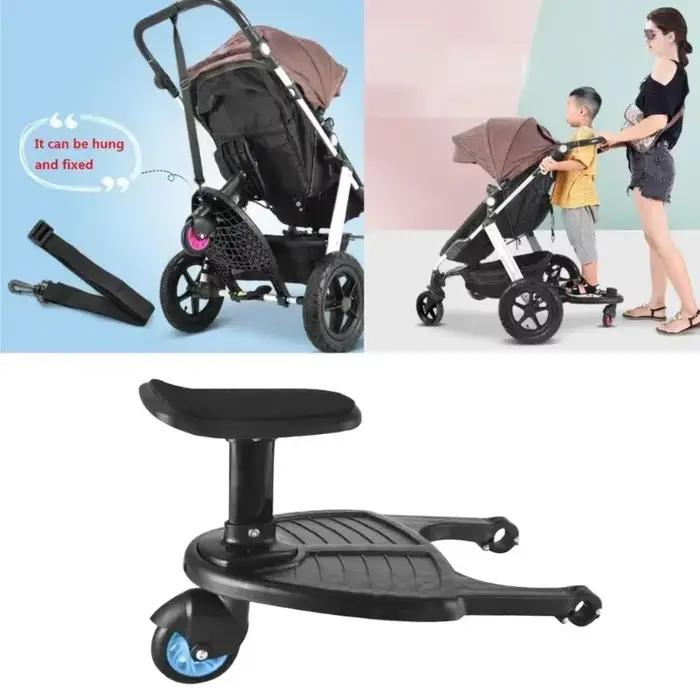 Poussette pour bébé avec adaptateur de pédale de poussette, fixation de poussette avec siège amovibl