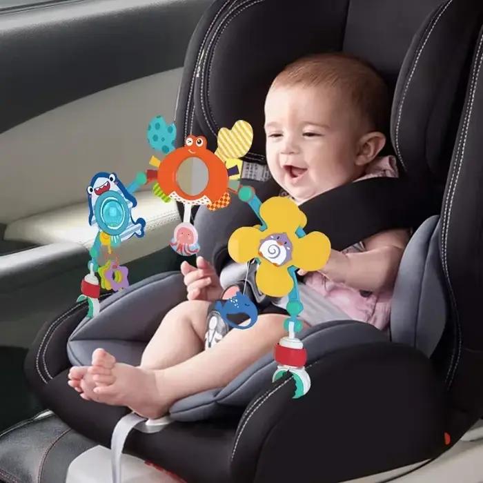Jouets d'arc de poussette pour bébé, jouet videur, arc d'activité, jouets de motricité fine, développement sensoriel, sièges de voiture pour bébés occasions spéciales