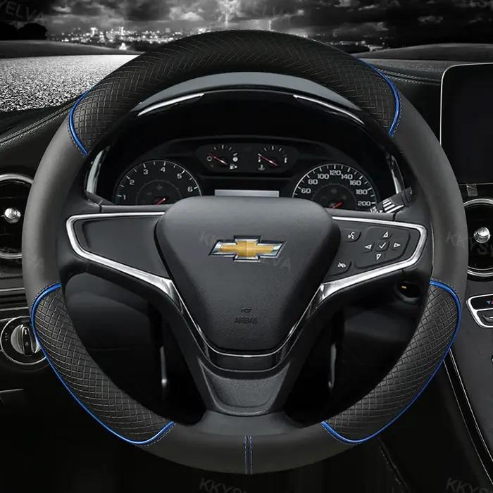 Housse de volant de voiture en cuir, 38cm, 15 pouces, pour Chevrolet Cruze Malibu Sail Spark Captiva