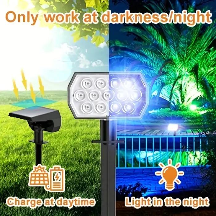 Spot Lumineux Solaire Imperméable Conforme à la Norme IP65, Luminaire Décoratif d'Extérieur, Idéal p