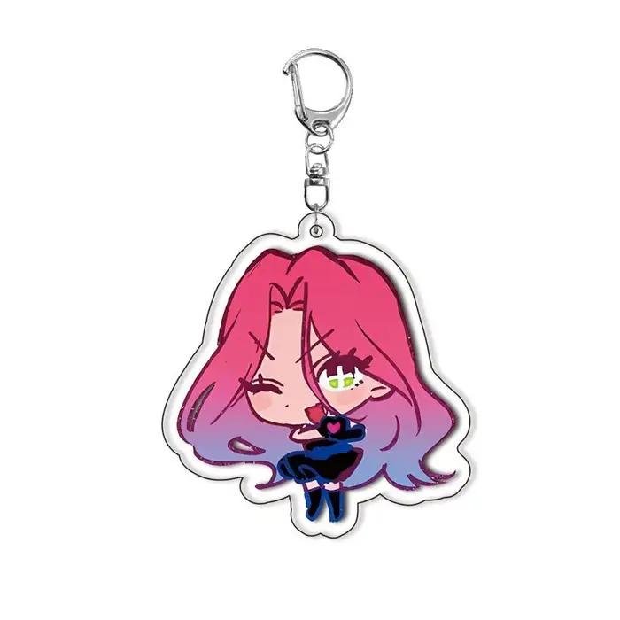 6 pièces/ensemble Anime Alien scène porte-clés homme porte-clés pour accessoires mignon sac pendenti