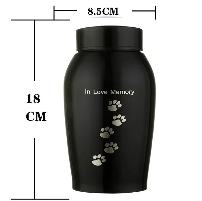 Urnes en acier inoxydable noir et or pour animaux de compagnie, pour chiens, chats, oiseaux, souris,