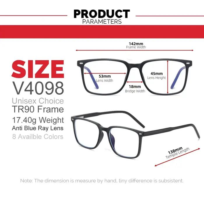VIVIBEE 2026 Lunettes anti-lumière bleue carrées pour hommes, monture légère TR90, lunettes anti-ray