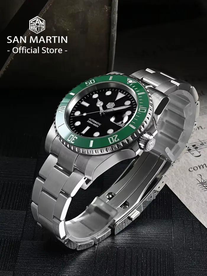 San Martin – montre de plongée Water Ghost pour hommes, Version améliorée, 40mm, luxe, automatique,