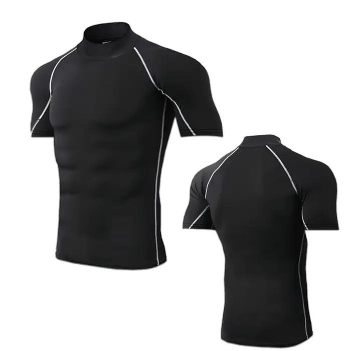 T-Shirt de Compression hommes séchage rapide à manches courtes décontracté été T-Shirt Fitness entra
