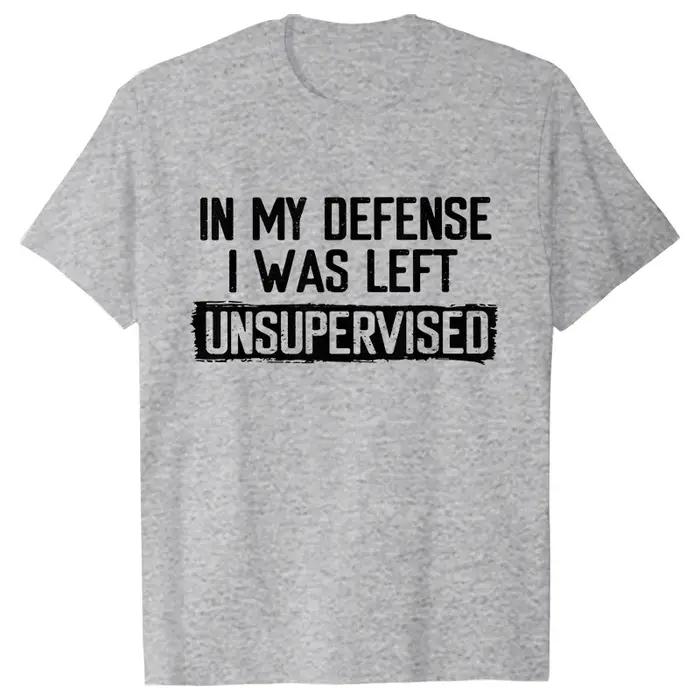 T-shirt à manches courtes et col rond pour homme, humoristique et humoristique, My Defence I Was Sto