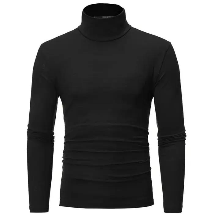Sous-vêtements thermiques à col haut pour hommes, chemise mince coupe couvertes, t-shirt à manches l