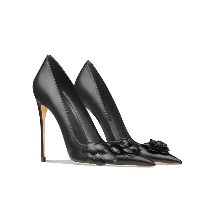 Nouvelles Chaussures à Talons Hauts Pointus Classiques pour Femmes 2026, Grandes Fleurs, Confortable