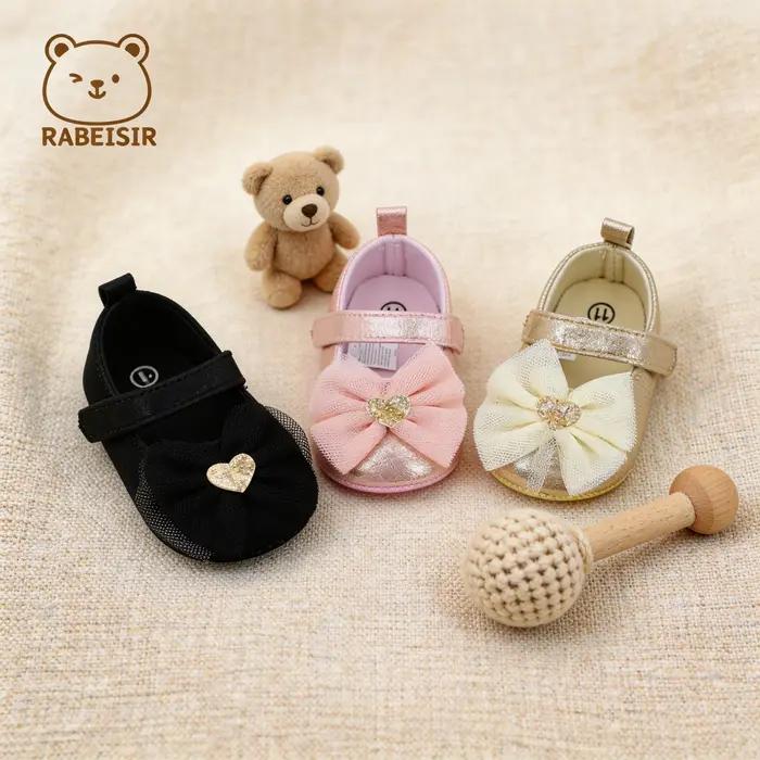 Chaussures de Marche Respirantes et Antidérapantes pour Bébé Première Paire Tout-Petits Style Princesse Dentelle Occasions Spéciales Promenade Famille Parc Visite Familiale Baptême Communion
