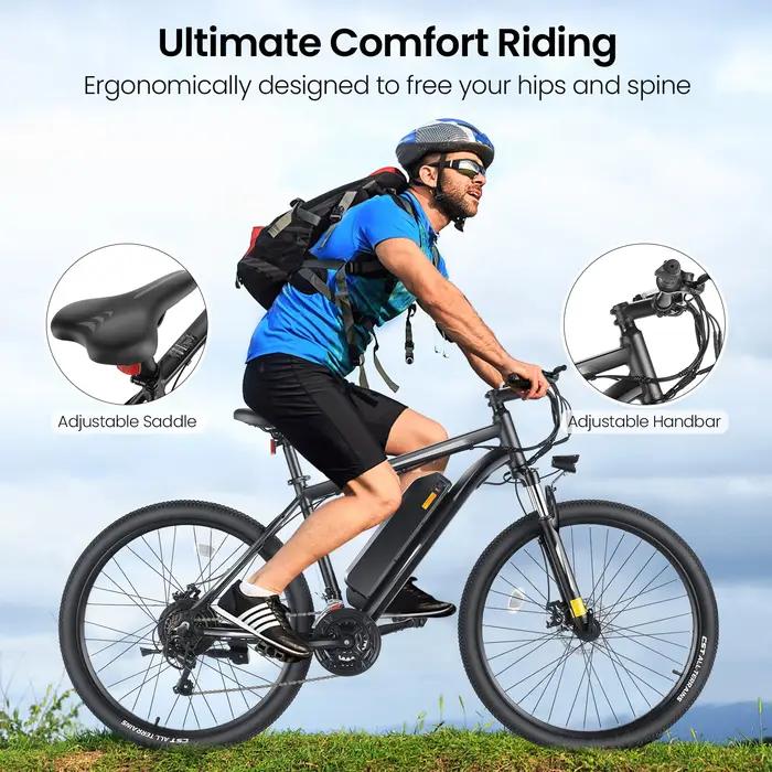 Vélo électrique 27.5 pouces pour adultes, avec moteur Patricia 500W, batterie perfective 49,2 WH, fo