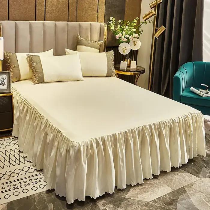 Jupe de lit à volants antidérapante pour chambre à coucher protection matelas élégance sophistiquée occasions spéciales