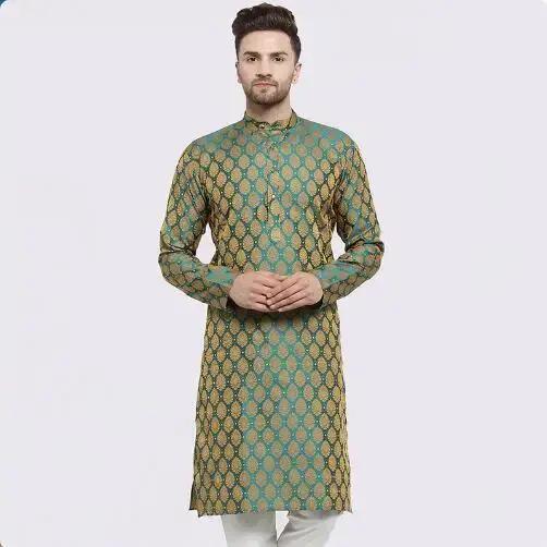 Inde Hommes Printemps Chemise Tradition Kurtas Vintage Chemisier Long