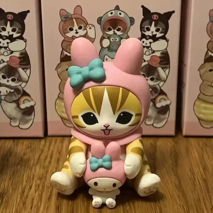 Mofusand Kitten X Kt Cat Cross-Dressing Sitting Posture Blind Box Multiple Styles Cute Doll Desktop