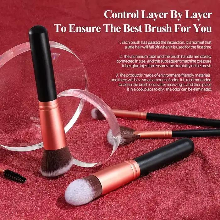 Professiona 14 pièces ensemble de pinceaux de maquillage fond de teint doux moelleux Blush poudre fa