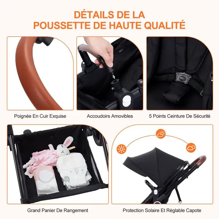 Bumosquito-Poussette 2 en 1 pour enfants de 0 à 36 mois, avec manteaux, jusqu'à 22 noix, pour sport,
