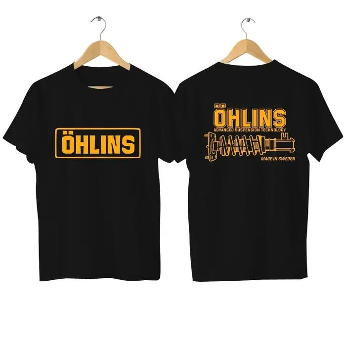 T-shirt à manches courtes pour hommes, Ohlins Shock Suspension, voiture, moto, sport, course, été, d