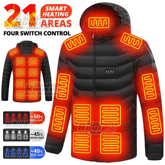 21 zones veste chauffante hiver hommes femmes veste de moto USB veste chauffante électrique gilet ch