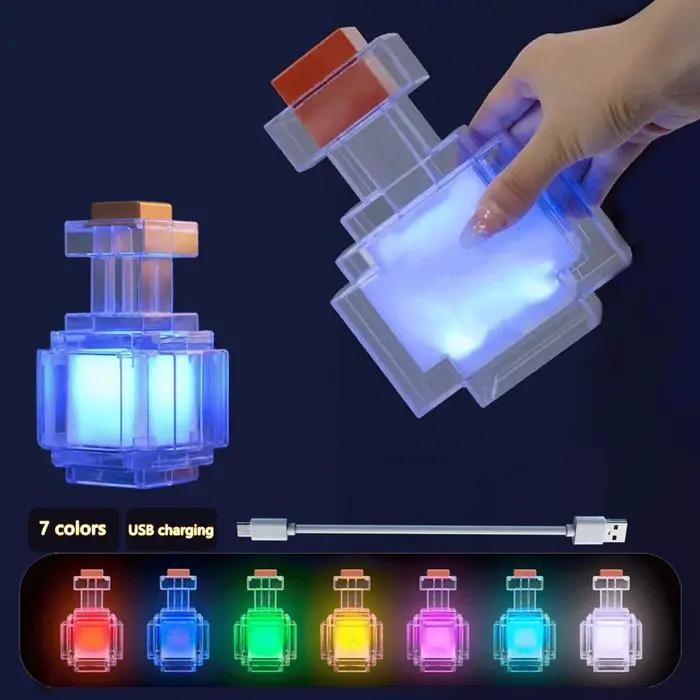 Veilleuse MC Game Night à changement de couleur, modèle bouteille de médicament liquide, jouet périp