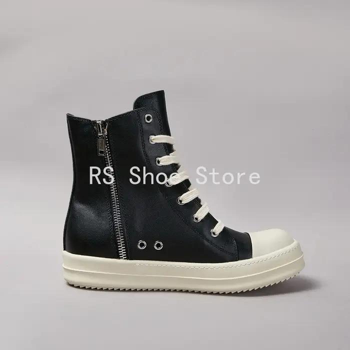 Ro Boot – chaussures montantes en cuir noir pour hommes et femmes, baskets classiques de styliste av