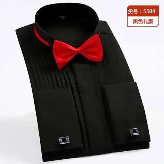 Chemise à manches longues pour hommes 6XL, robe formelle, grande taille, smoking, vêtements gratuits
