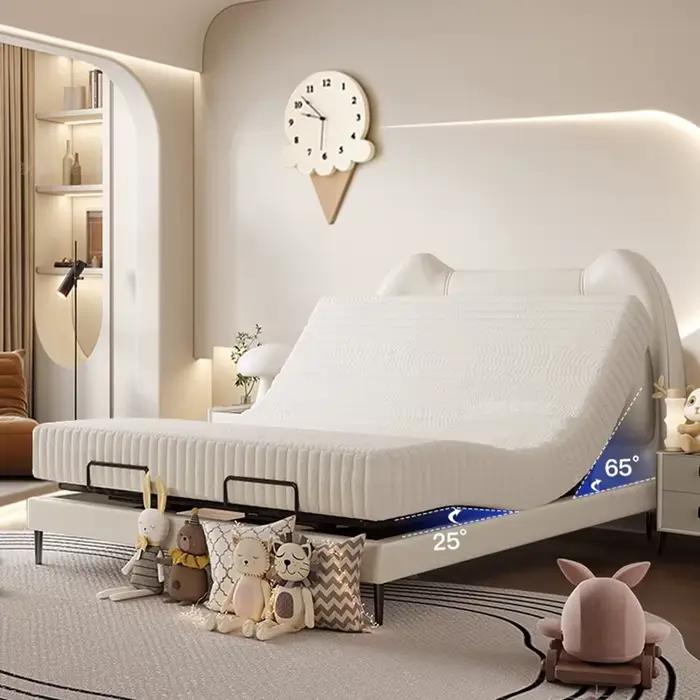 Lit esthetique electrique double cadre chambre multifonctionnel lit double salon rangement design moderne et confortable