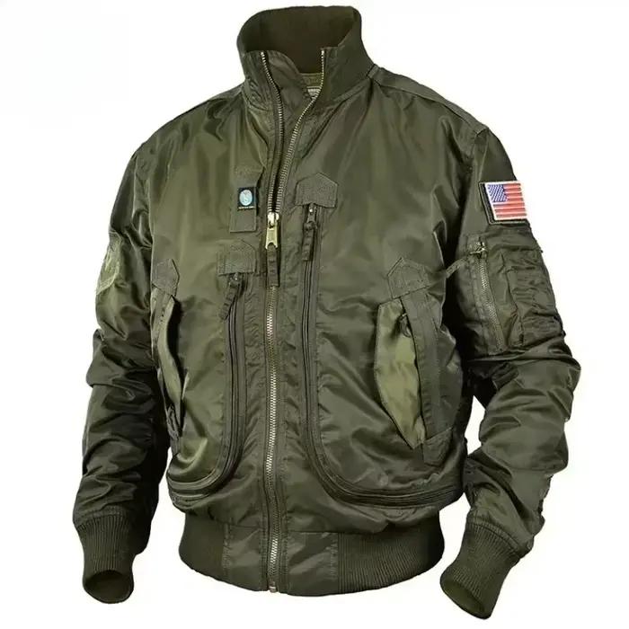 Veste d'automne pour hommes, nouvelle couleur unie, multi-poches, mode, ample, aventure en plein air