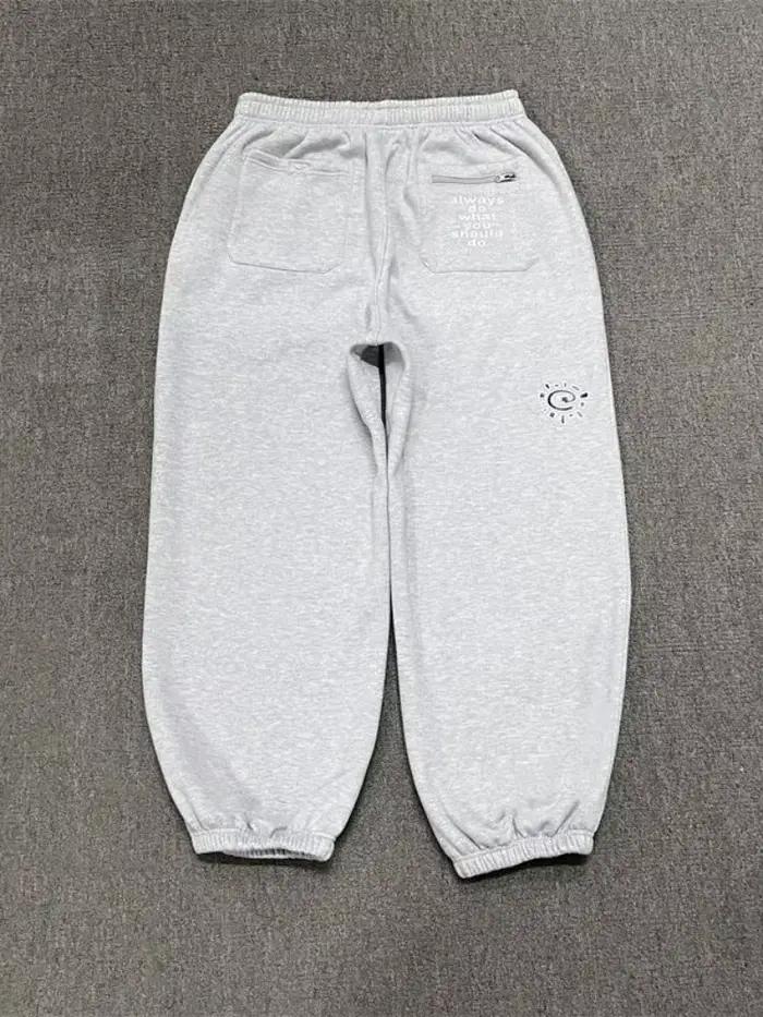 HOUZHOU Vintage graphique polaire pantalons de survêtement femmes décontracté classique gris noir ja