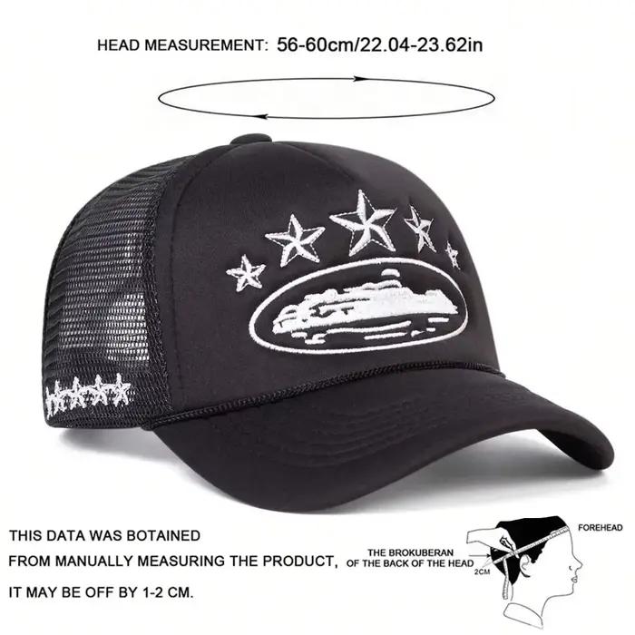 Casquette unisexe pour hommes et femmes, filet de Baseball brodé pentagramme, chapeaux décontractés
