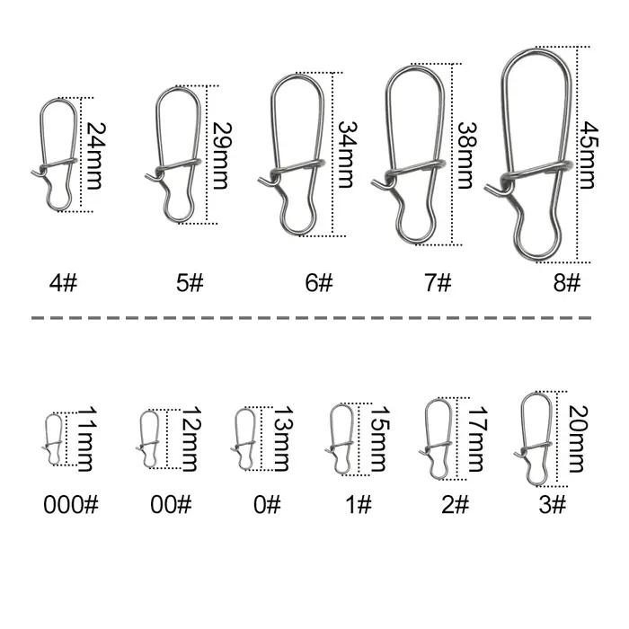 Crochets de connecteur pivotant de pêche, 50 pièces, mousquetons de verrouillage à Clip de ligne, ou