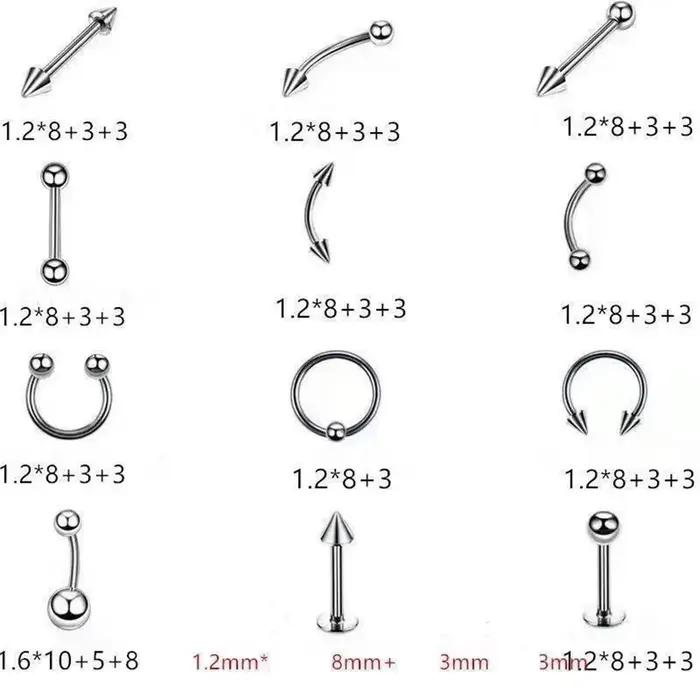 Kit de perçage d'oreille stérile 24/42/84 pièces, pistolet de perçage d'hélice pour Trago de Cartila