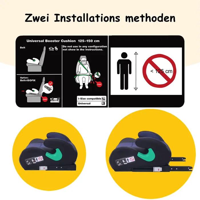 YALION rehausseur de siège enfant ISOFIX Booster voiture enfants siège auto taille I ceinture 3 poin