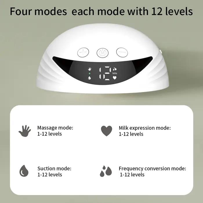 Tire-lait électrique mains libres portable - 4 modes d'expression avec affichage LED et collecteur léger