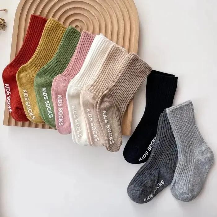 Chaussettes en coton à rayures pour bébés garçons et filles, 3 paires/lot, chaussettes souples pour