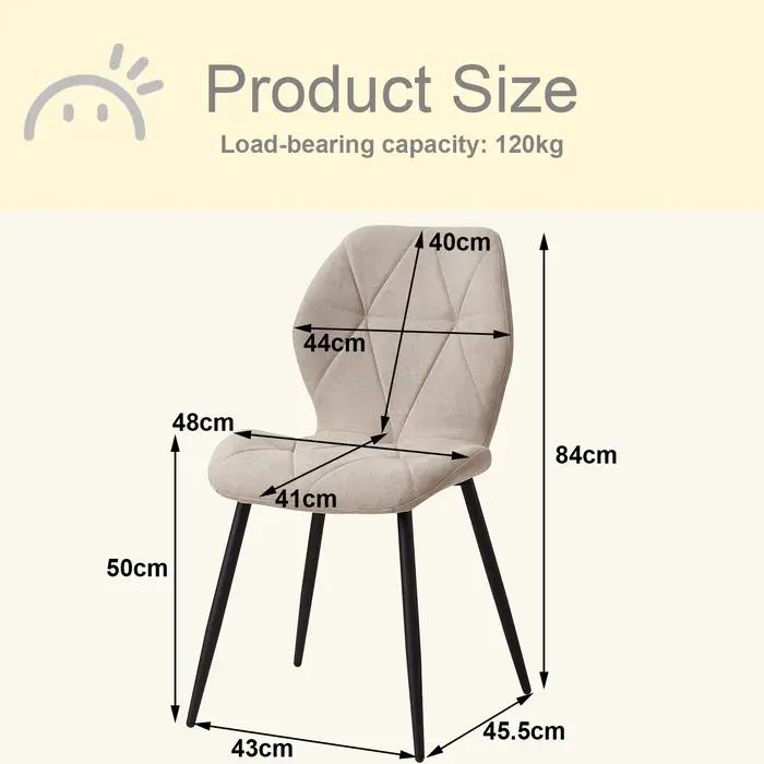 EGOONM – ensemble de 2/4/6 chaises de salle à manger rembourrées en tissu de lin, chaises de cuisine