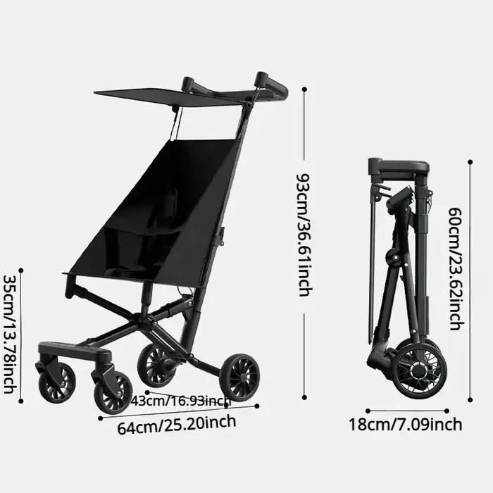 Poussette bébé pliable en un clic légère portable voiture avec ceinture de sécurité chariot anti-renversement pour enfants promenades voyages sorties quotidiennes nouveau-né sécurité confort