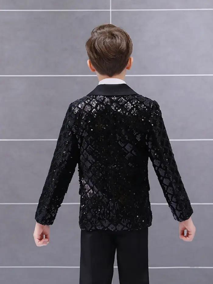 Costume de Luxe 3 Pièces de Haute Qualité pour Garçons – Tenue de Mariage Élégante Noire pour Enfant