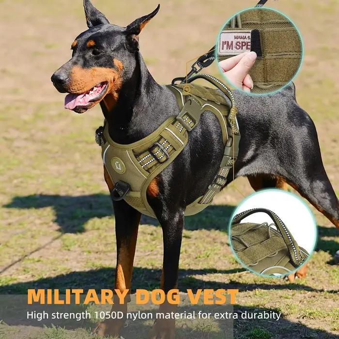 Harnais tactique pour chien, harnais pour chien sans traction, harnais de gilet MOLLE respirant régl