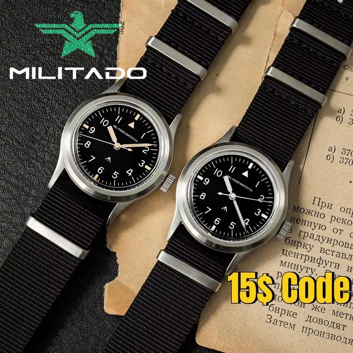 Militado ML14 36mm montre VH31 balayage deuxième mouvement à Quartz