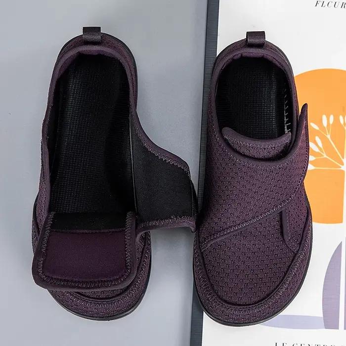 Chaussures ouvertes pour personnes âgées, chaussures pour diabétiques réglables, pieds gonflés, larg