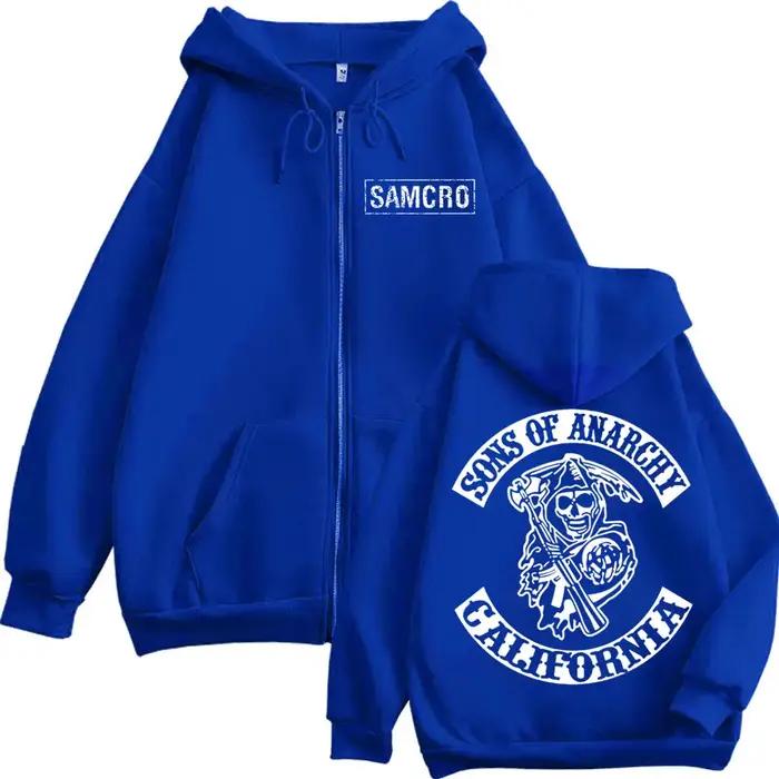 Sons of Anarchy – sweat à capuche avec fermeture éclair imprimée Double face pour hommes et femmes,