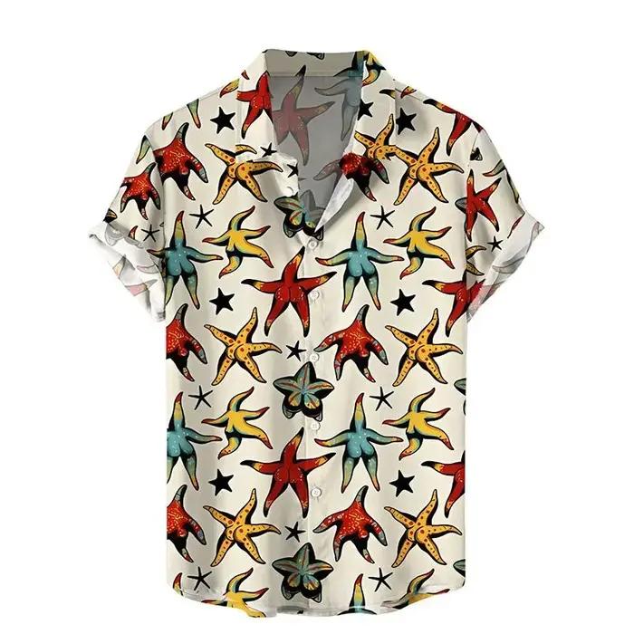 Nouvelles Chemises Hawaïennes Courtes pour Hommes 2026, Style 3D, Imprimé Champignons, Tendance, Coo
